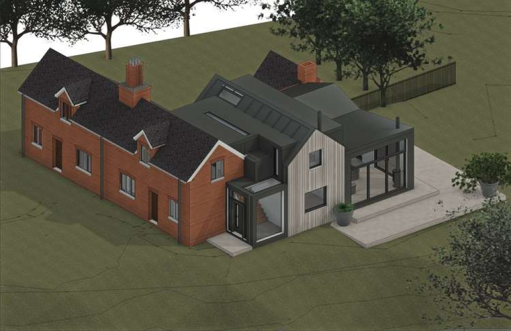 Proposed extension for Hill House Cottage at bottom of Wades Lane