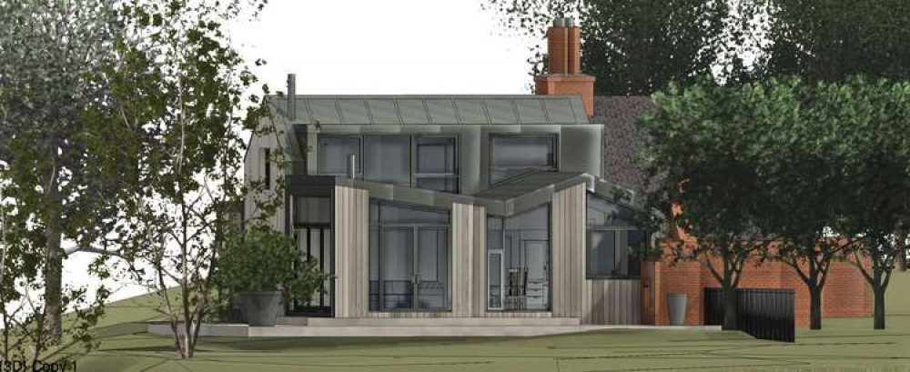 The rear of proposed extension for Hill House Cottage Shotley