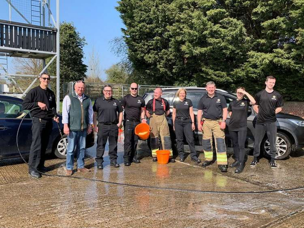 Holbrook fire crew took part in charity car wash (Picture credit: Suffolk Fire and Rescue Service)