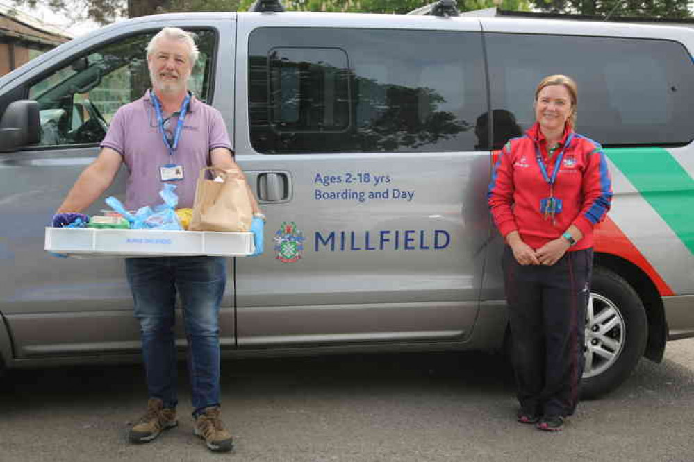 Millfield's security manager Sarah Tucker with staff member Martin Case loading deliveries Millfield's security manager Sarah Tucker with staff member Martin Case loading deliveries