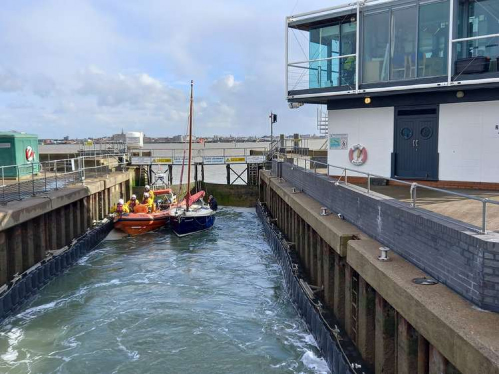 RHS Howe waiting to enter Shotley marina (Picture credit: Peninsula Nub News)