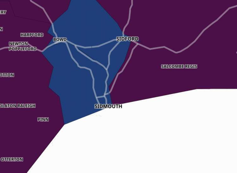 Sidmouth coronavirus map