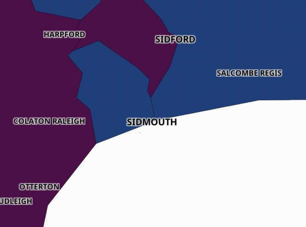 Sidmouth coronavirus map