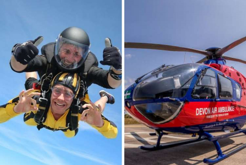 You can choose to jump solo, in a team, with friends, or with family (Credit: Skydive Buzz/Devon Air Ambulance) You can choose to jump solo, in a team, with friends, or with family (Credit: Skydive Buzz/Devon Air Ambulance)