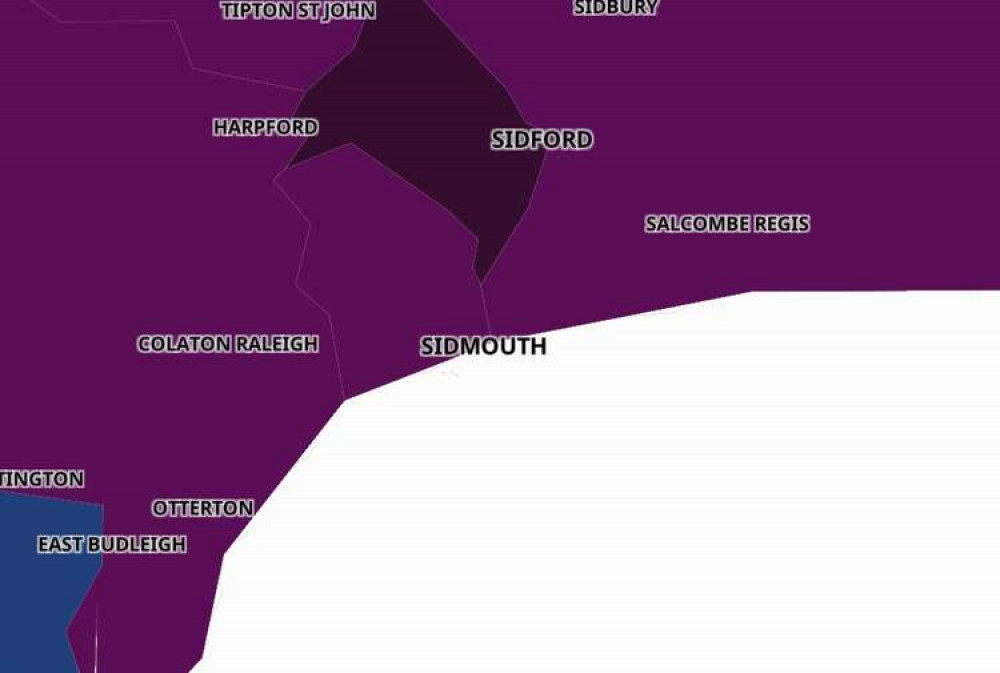 Sidmouth coronavirus map