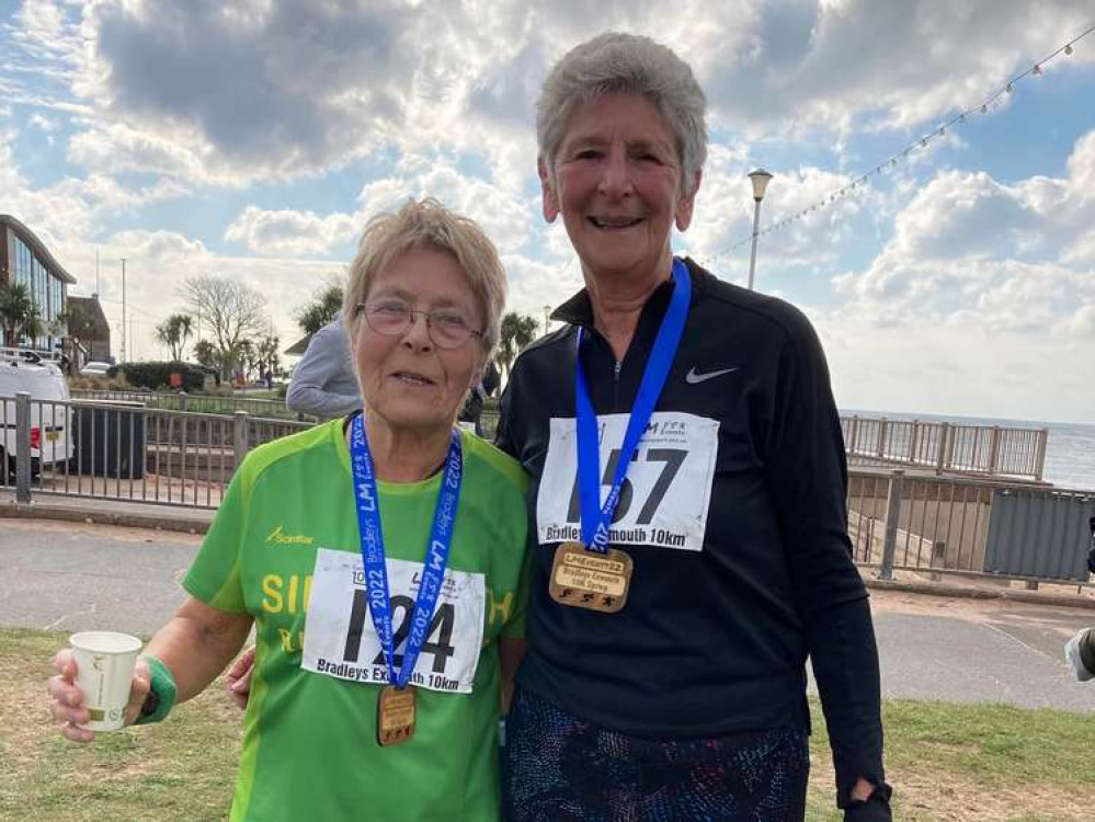 Gail Goldsmith and Marion Johnson with their medals.