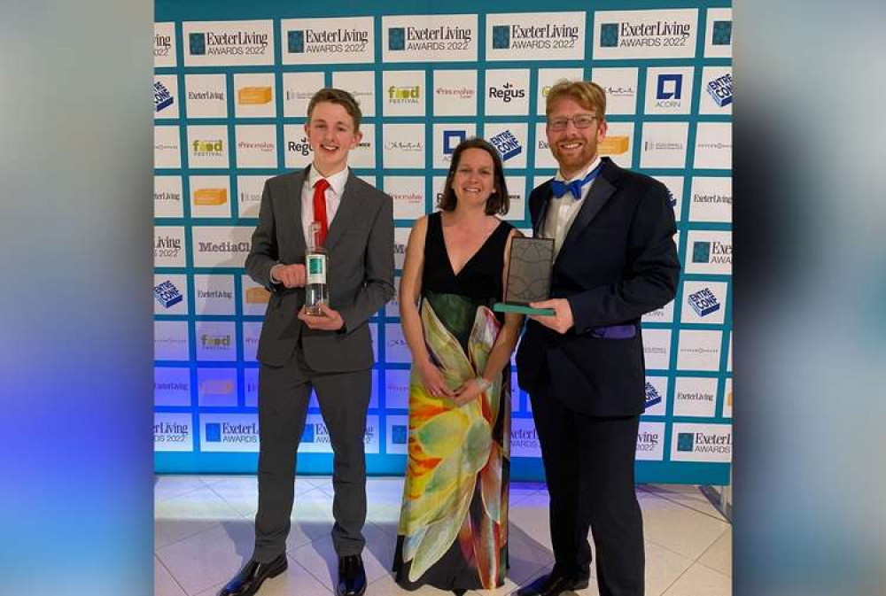 L to R: Will Hammond, Tracy Judge and John Hammond at the Exeter Living Awards 2022