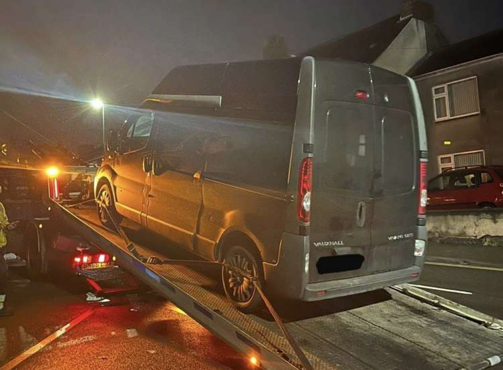 The van was seized in Woodville. Photo: Swadlincote SNT