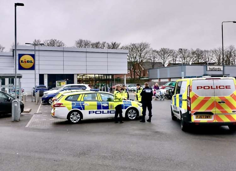 The scene outside Lidl in Swadlincote. Photo: Swadlincote SNT