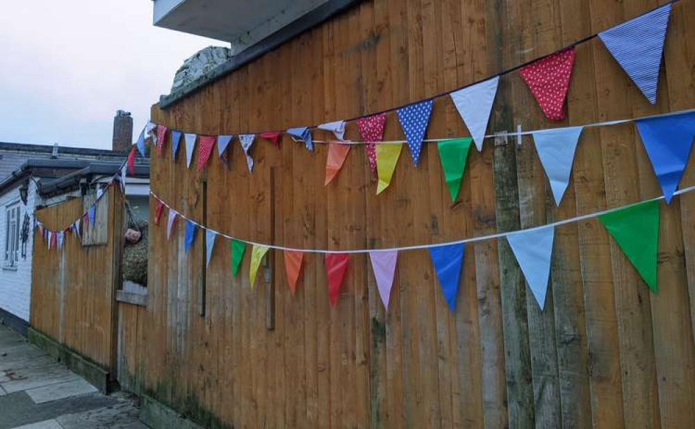 Celebratory bunting at the stables (Image: Ellie Brown)