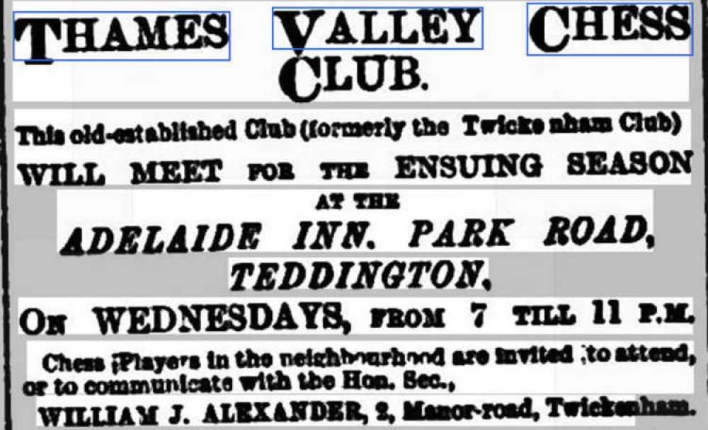 News of the 1901 move was reported in the Surrey Comet (Image: Richmond & Twickenham Chess Club)