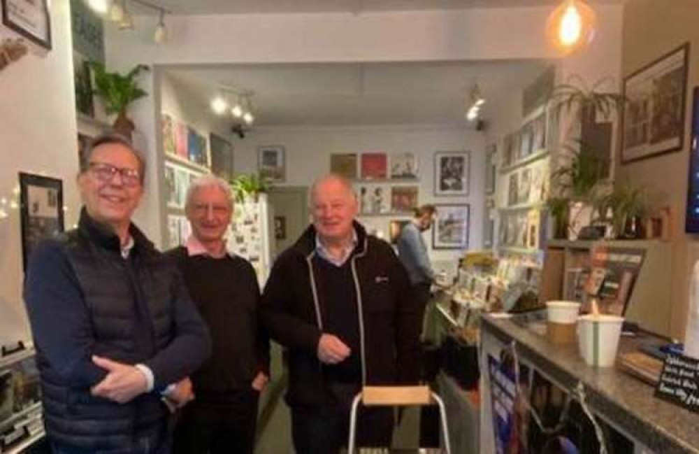 Vinyl fans at the shop (from left) Paul, Roger and Trevor