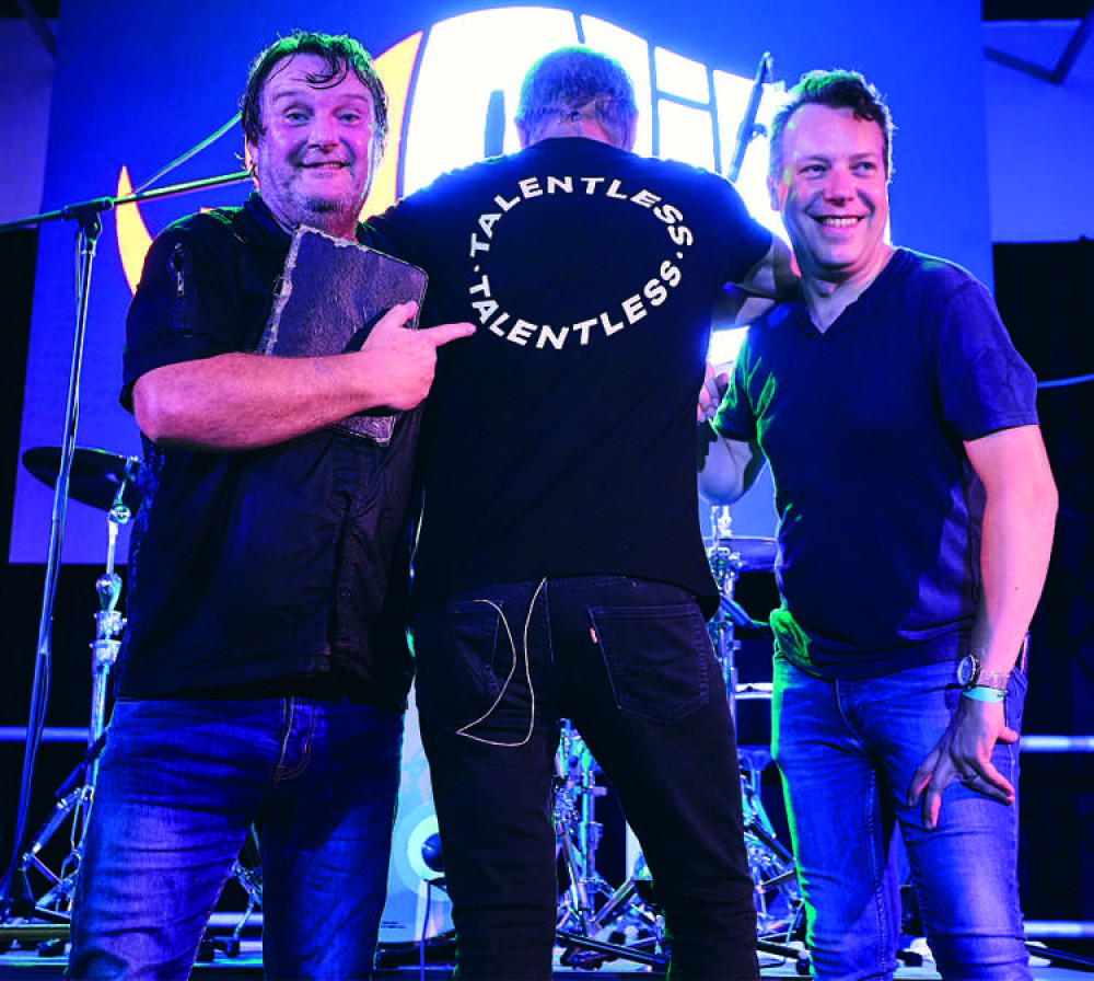 Onstage with other members of Rhino's Revenge (Image: Scott Wigglesworth) Onstage with other members of Rhino's Revenge (Image: Scott Wigglesworth)