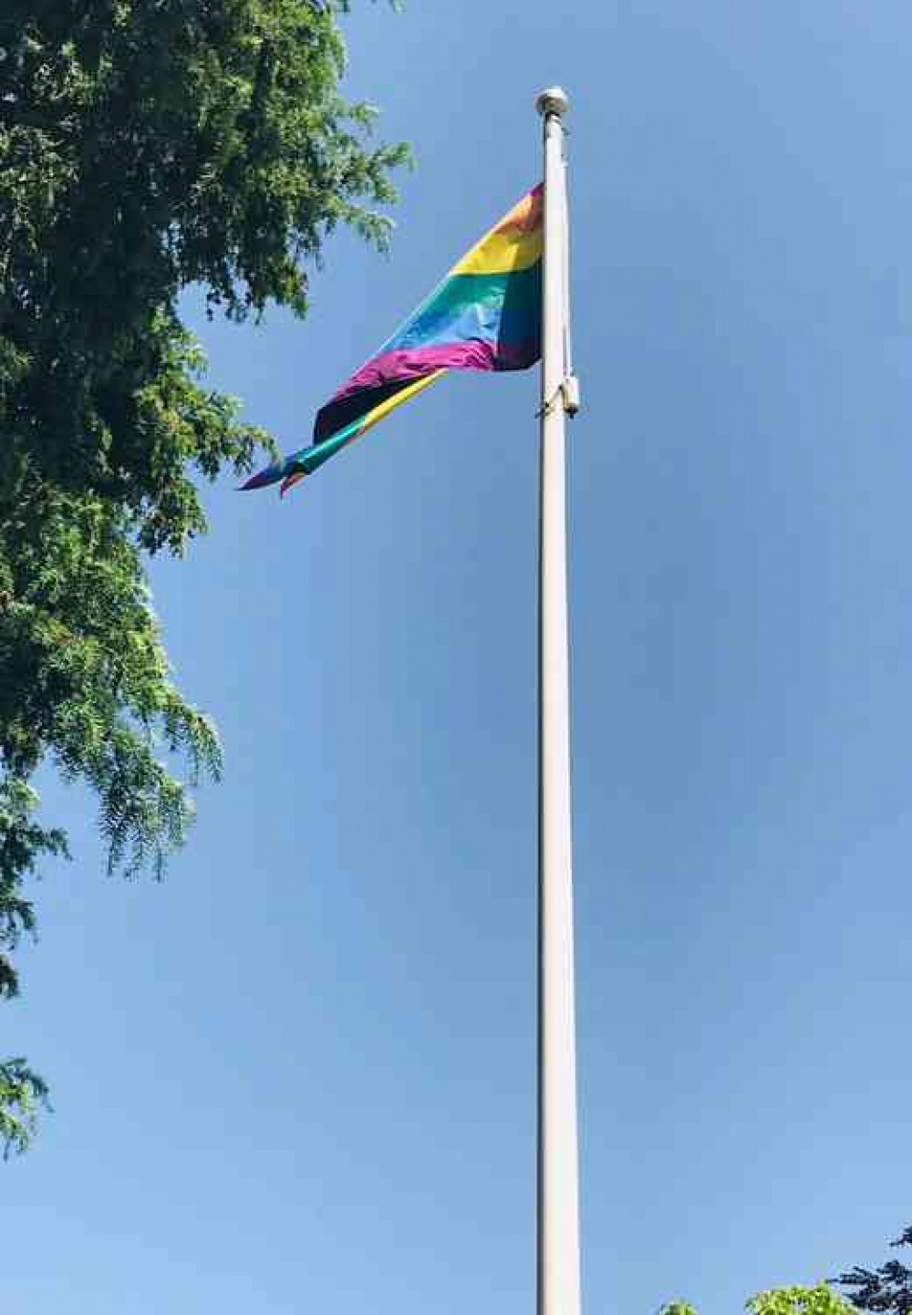 LGBTQ+ flag at Mendip LGBTQ+ flag at Mendip