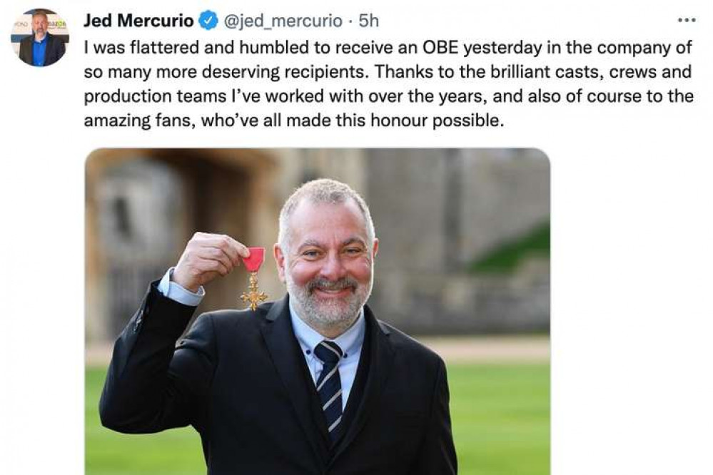 Mercurio celebrated the honour via his Twitter account today Mercurio celebrated the honour via his Twitter account today
