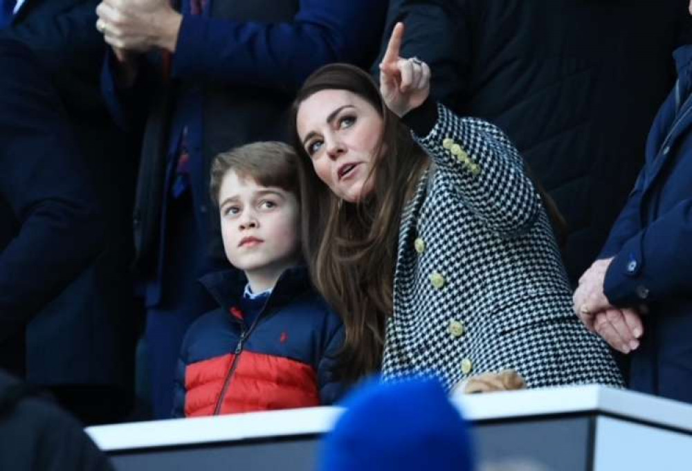 The Duchess of Cambridge with her son George at Twickenham Stadium on Saturday (Image: Getty) The Duchess of Cambridge with her son George at Twickenham Stadium on Saturday (Image: Getty)