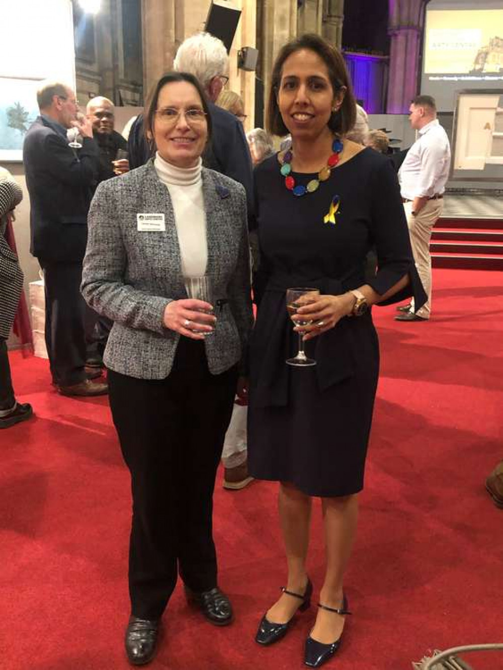 Lesley and local MP Munira Wilson (Image: Landmark Arts Centre)