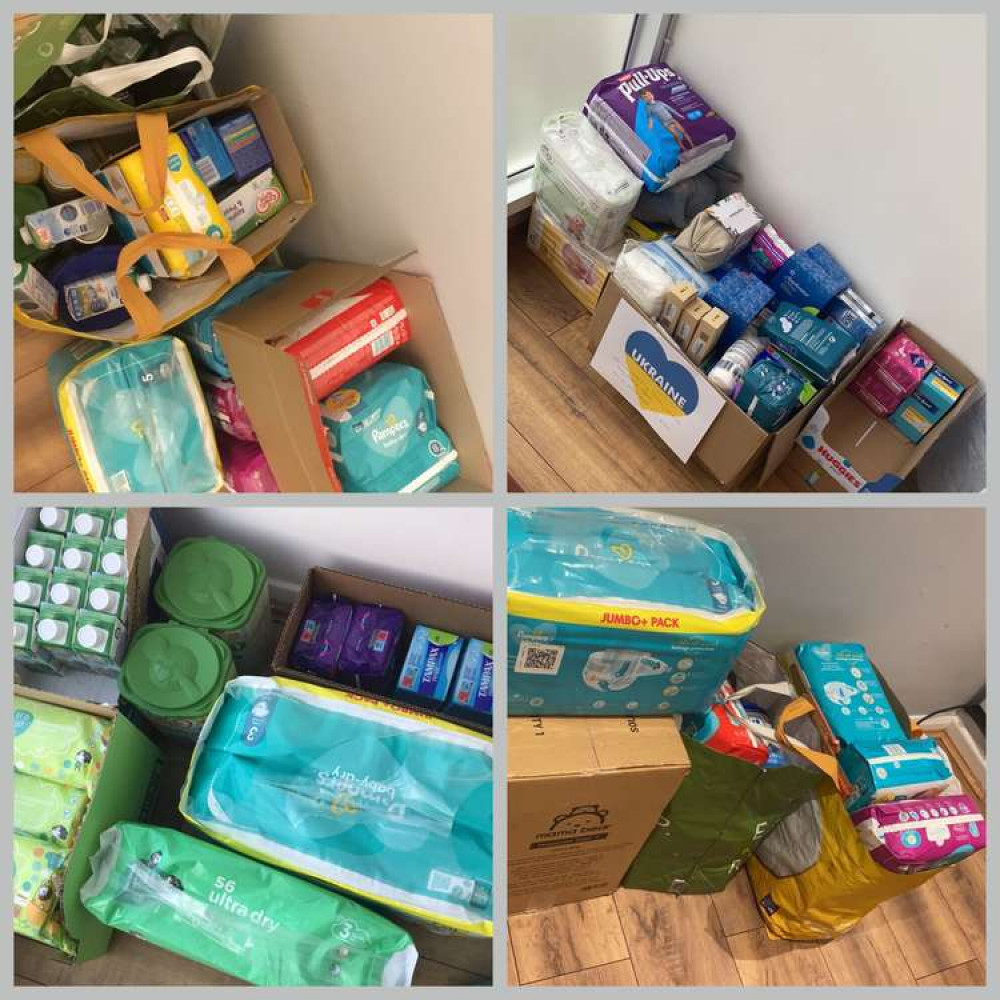 Some of the donations of supplies for Ukraine made to Teddington clinic Simply Skin over the past few days