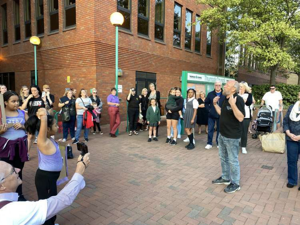 The last protest outside the civic offices.