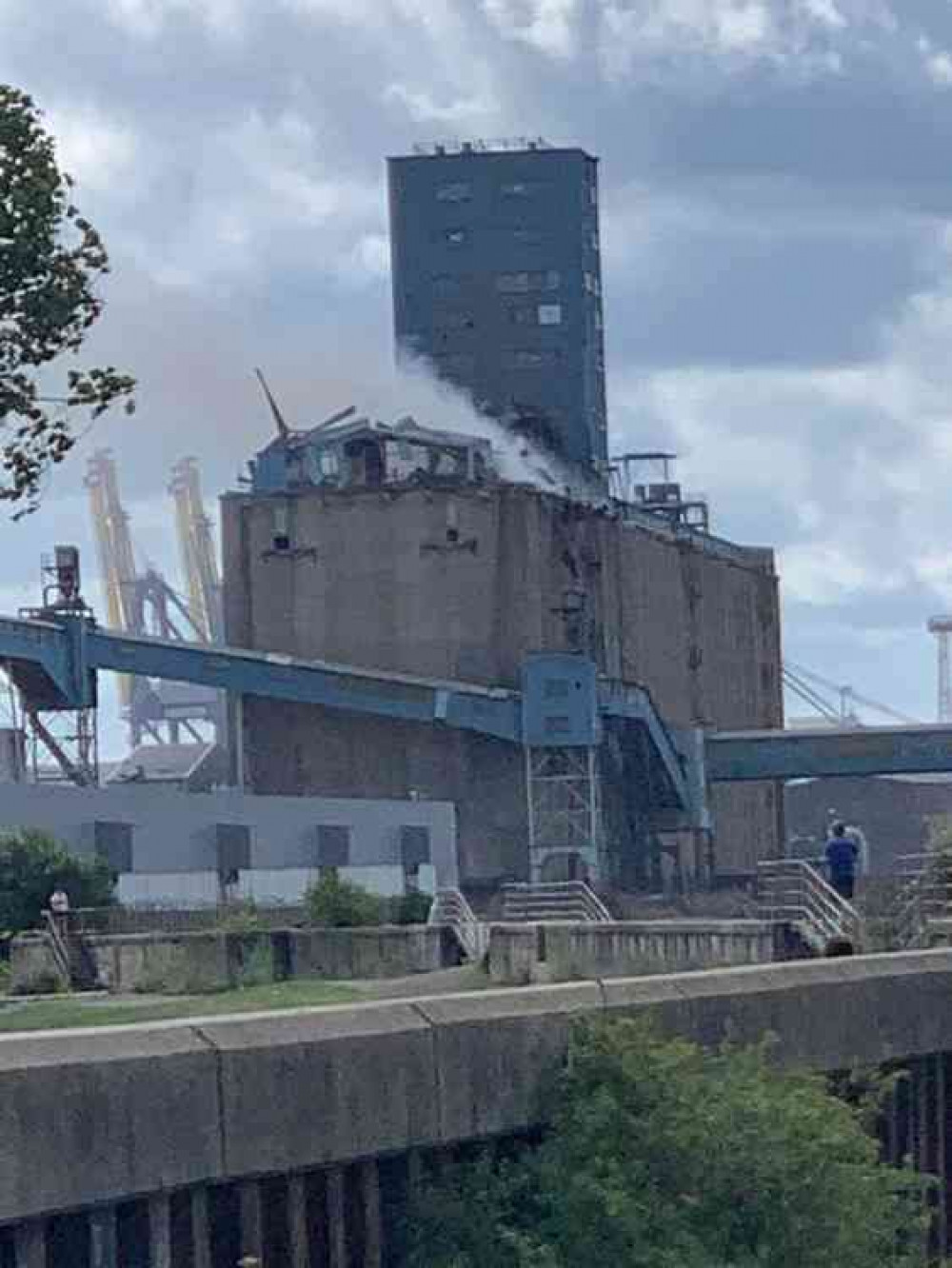 The silo site after the fire and explosion.