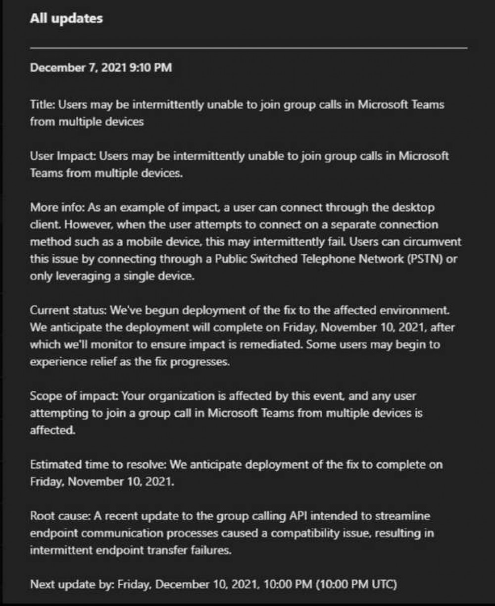 Microsoft's message. Microsoft's message.