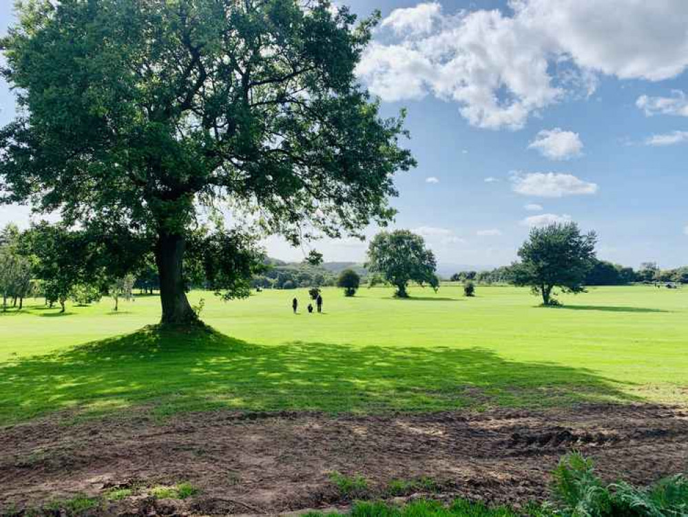 Cross the golf course to enter the forest Cross the golf course to enter the forest