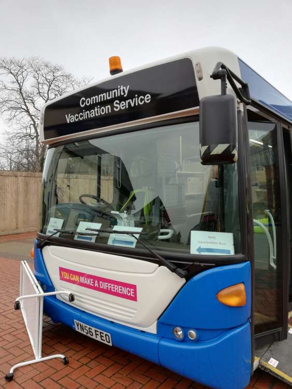 The EPUT vaccination bus parked up at South Essex College.