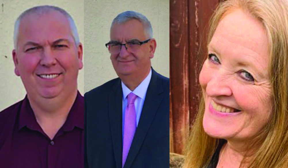 Hoping to win seats on the council: From left, Mark Hurrell, Mark Hooper and Ruth Clapham.