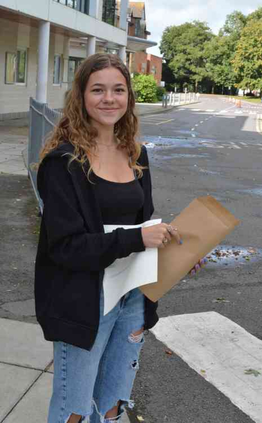 Getting GCSE results in Street Getting GCSE results in Street