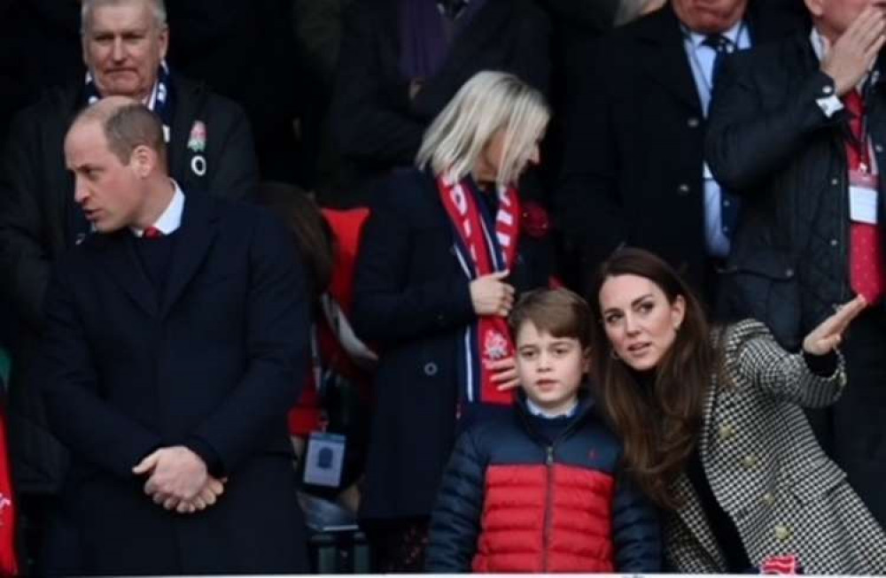 The pair along with Prince William were watching the Six Nations match between England and Wales.