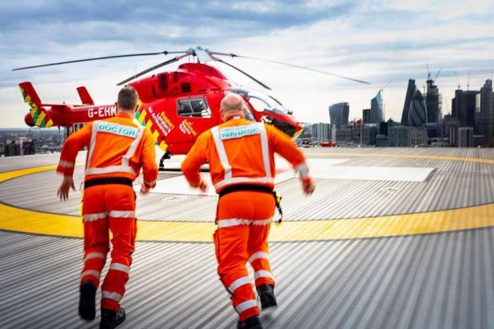 An air ambulance helicopter was called in to help carry a casualty to hospital after a serious collision on the Lower Richmond Road this morning. An air ambulance helicopter was called in to help carry a casualty to hospital after a serious collision on the Lower Richmond Road this morning.