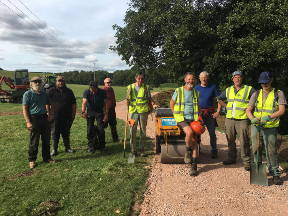 Frome's Missing Link volunteers after they finished preparing a 100m stretch of missing link in Whatcombe fields in autumn 2021