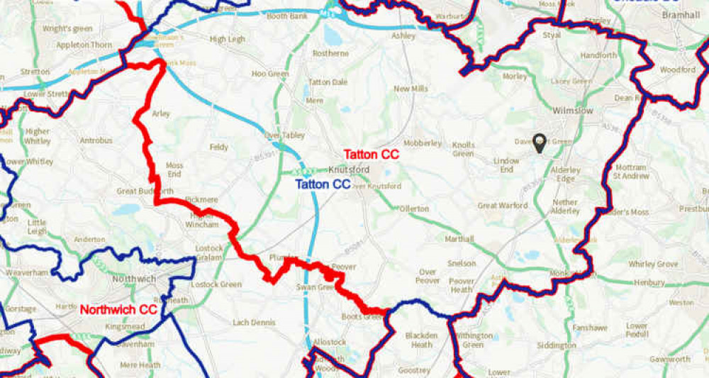 The blue line is the current boundary lines for parliamentary constituencies. The red line shows the proposed changes for 2023. (Image - bcereviews.co.uk)