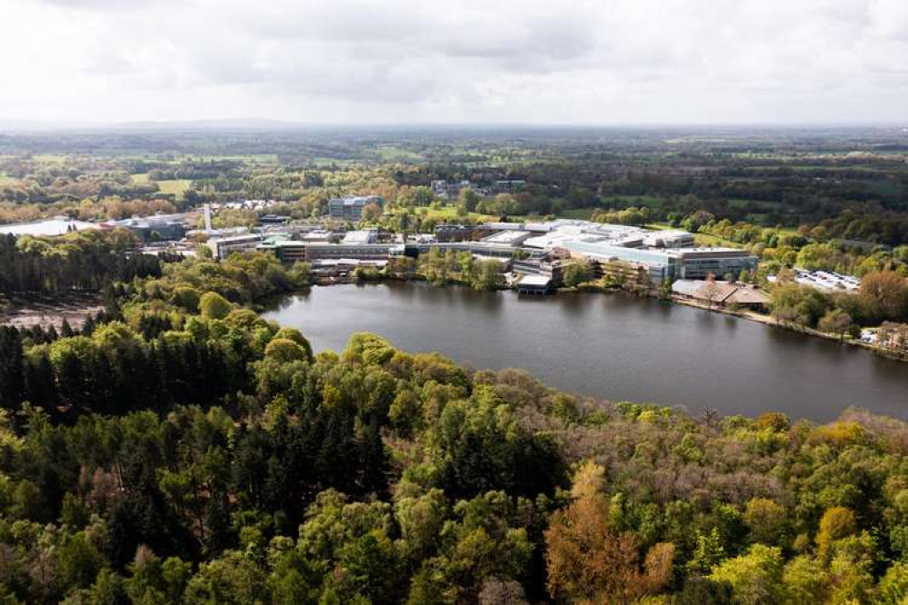 It is the latest addition - albeit temporary - to the multi-purpose complex, which has a state-of-the-art gym, conference centre, and more recently vaccination site. (Image - Alderley Park by Bruntwood SciTech)