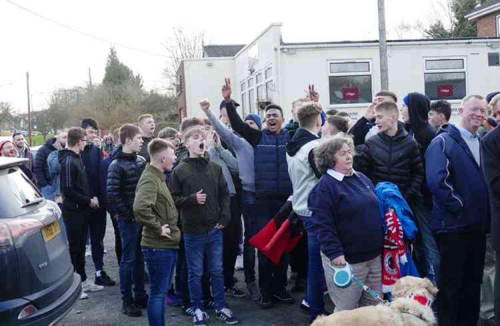 Giving voice: Excited fans head into Sheepy Road