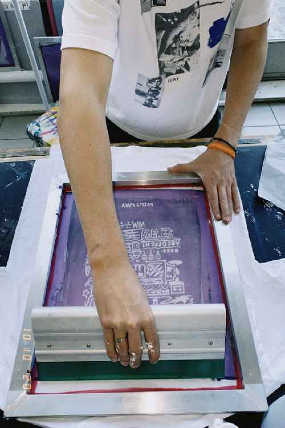 Will learning the screen printing technique during his BTEC course