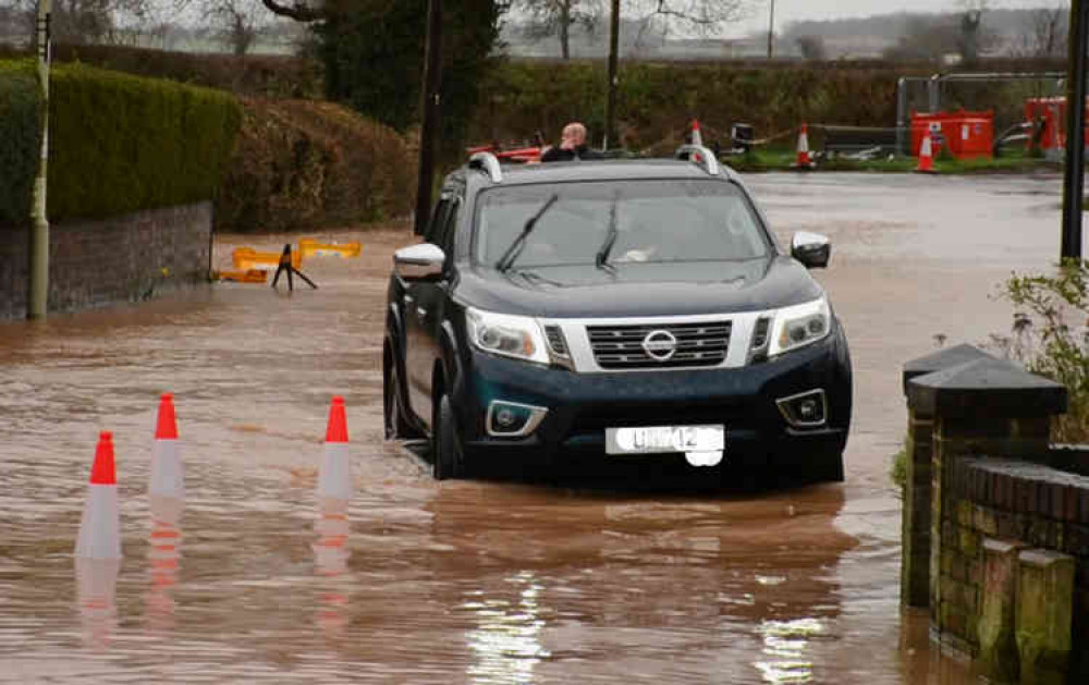 Ignoring the signs: A 4 x 4 vehicles carries on regardless