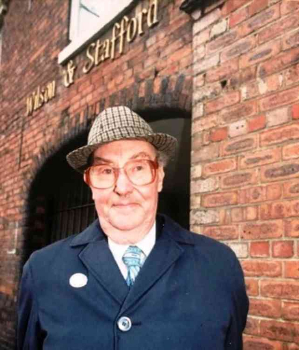 Hattaboy: Suitably attired outside Wilson and Stafford