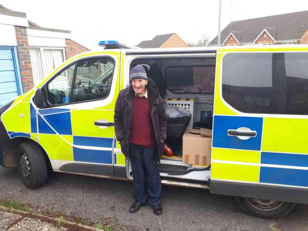 Reasons to be cheerful part 1: Happy chappy with a food parcel