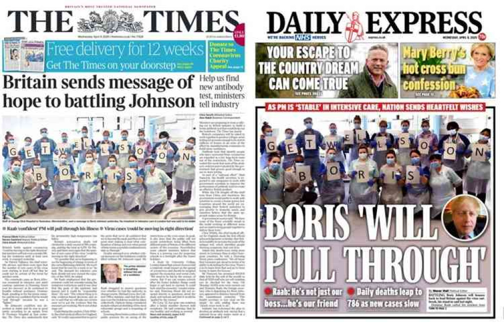 Front page news: In The Times and Daily Express