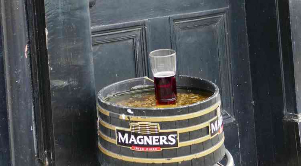 The half-finished pint; Outside the Market Tavern