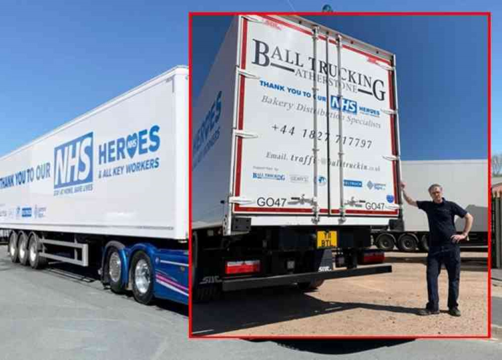 Loud and clear: Message from Ball Truckin with driver Nick Hill who took the trailer on its maiden voyage yesterday