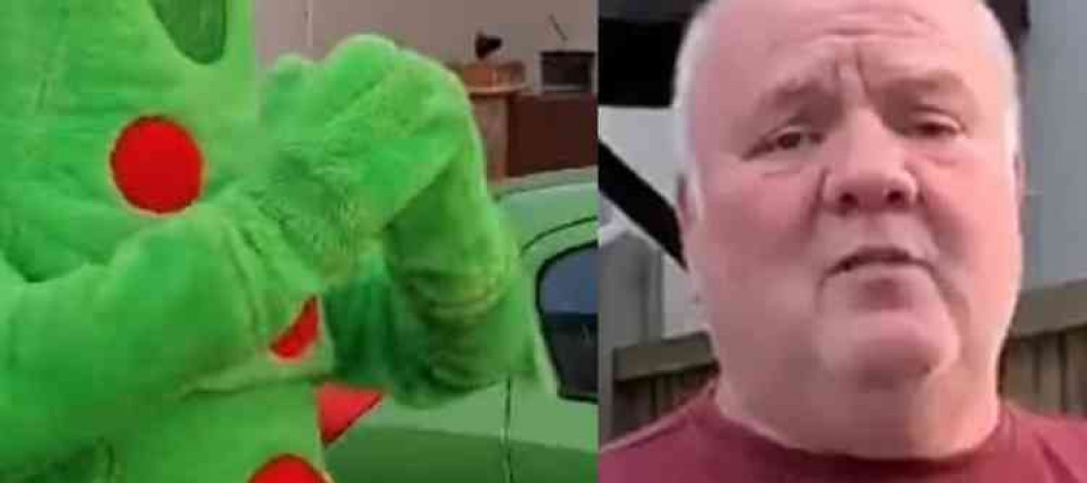 Clap hands: The face of Russ Ward behind the dinosaur costume