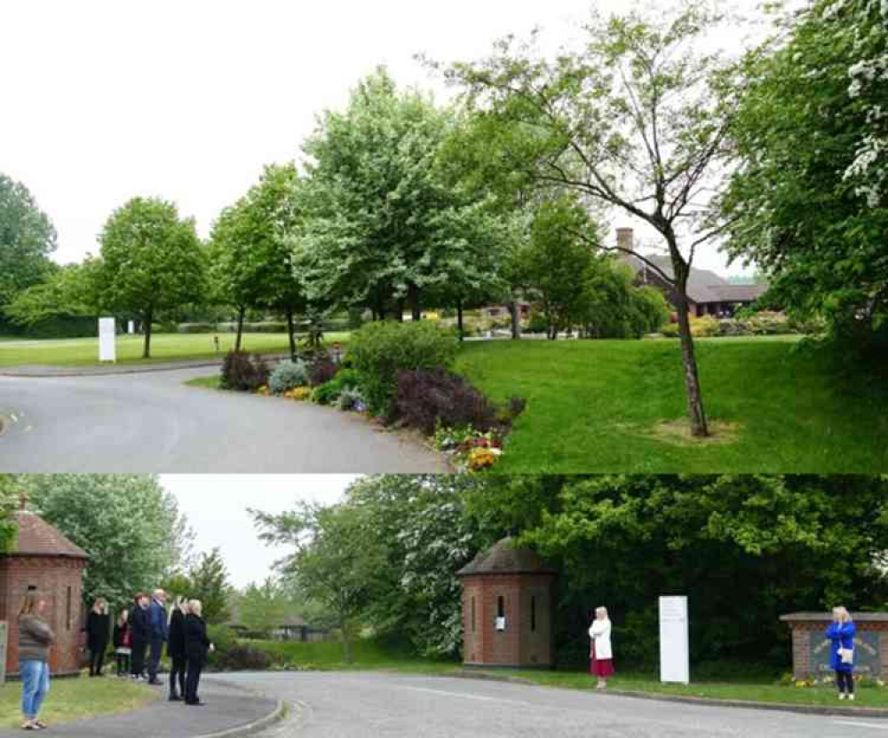 Journey's end: Mourners outside Nuneaton Crematoirum