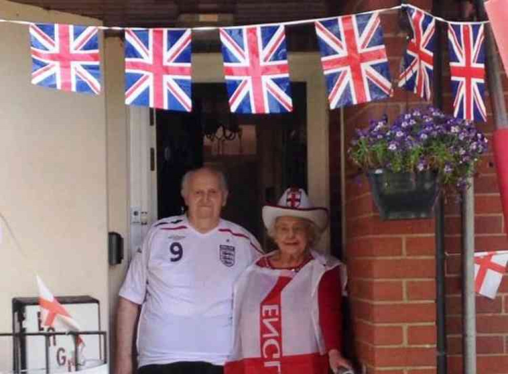 VE75 Day: Derek and June Day surrounded by bunting