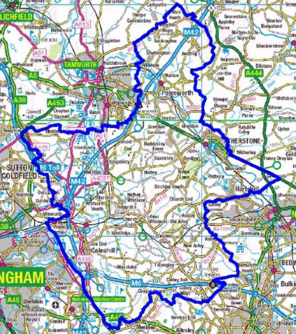 Centre of attention: Atherstone and North Warwickshire surrounded by eight neighbouring authorities