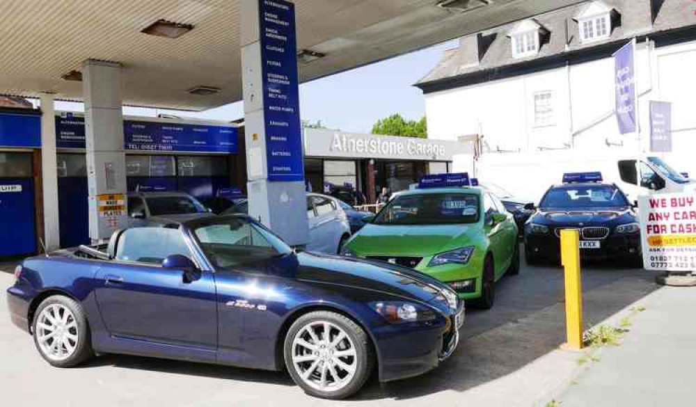 Forecourt attraction: Cars on display