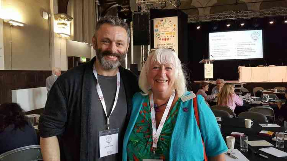 Make the difference: Plea from Hollywood star Michael Sheen with Co-op president Elaine Dean