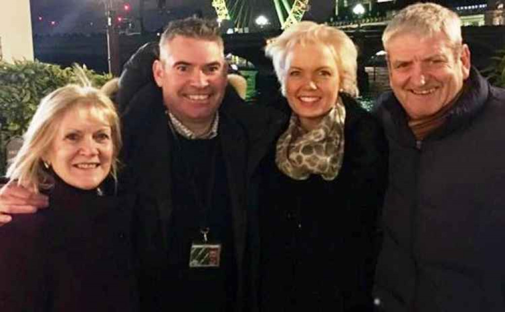 All together: In happier times, MP Craig Tracey, second left; with his mother Joy, first left; wife Tracey, second from right; and father Edward, extreme right . . . Picture: Facebook