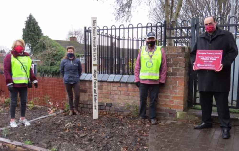 Peace Pole planting at Westgate School in Warwick in December